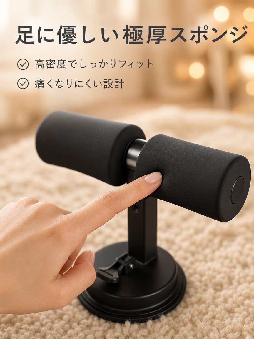 室内用スリム三重吸着シットアップバー