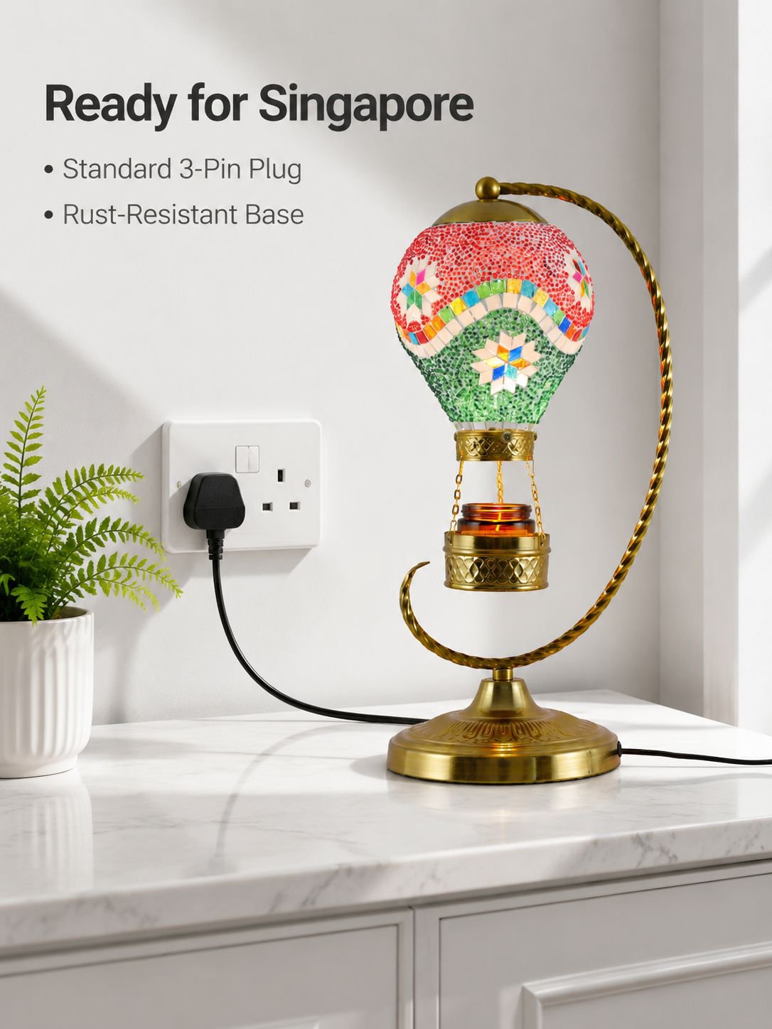 Mosaic stained glass table lamp