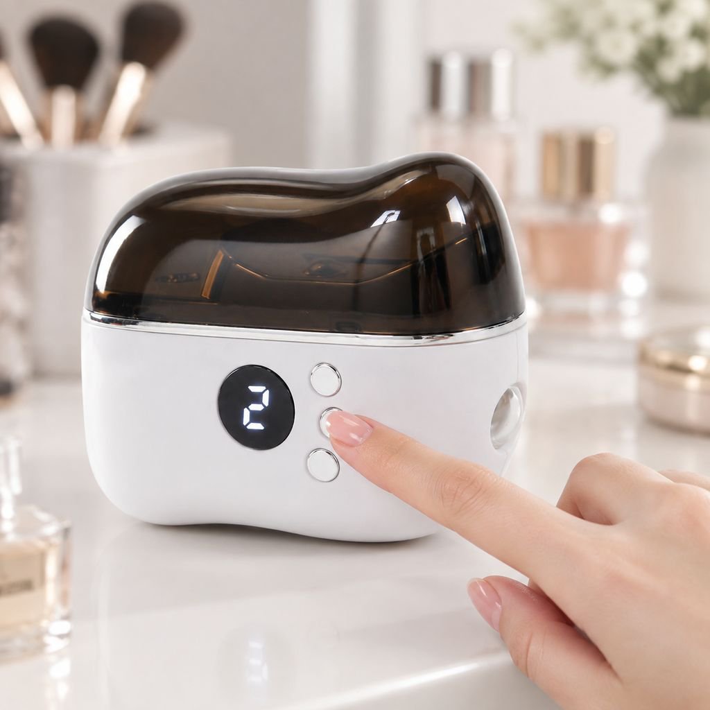 女性が電動ネイルグラインダーを使用している写真
