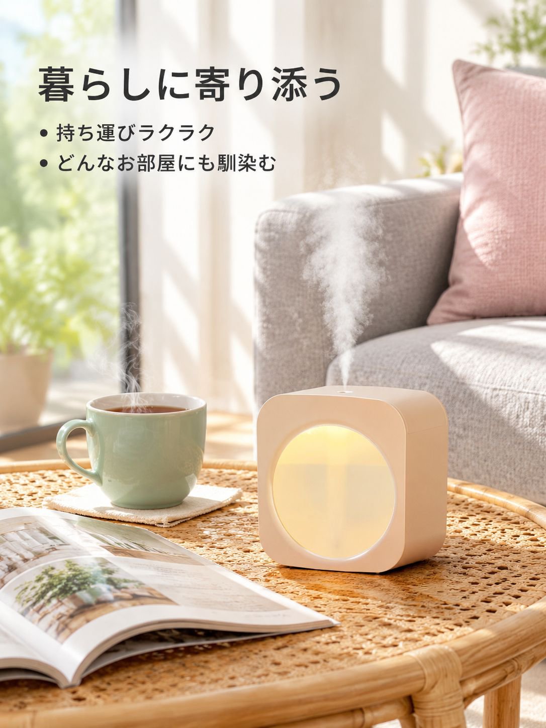 家庭用ポータブル大霧量加湿器 ミニ卓上ハンディ