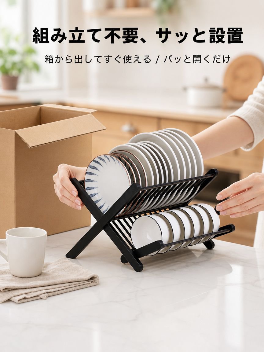 設置不要キッチン用排水溝収納ラック
