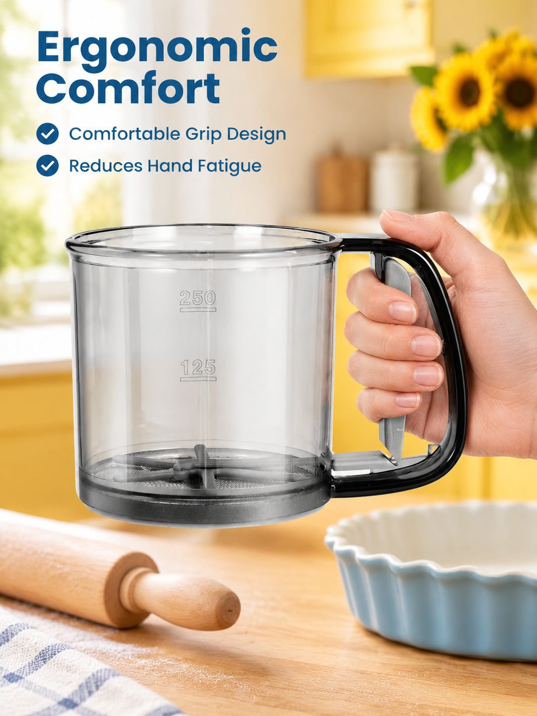 Semi-Automatic Handheld Flour Sifter