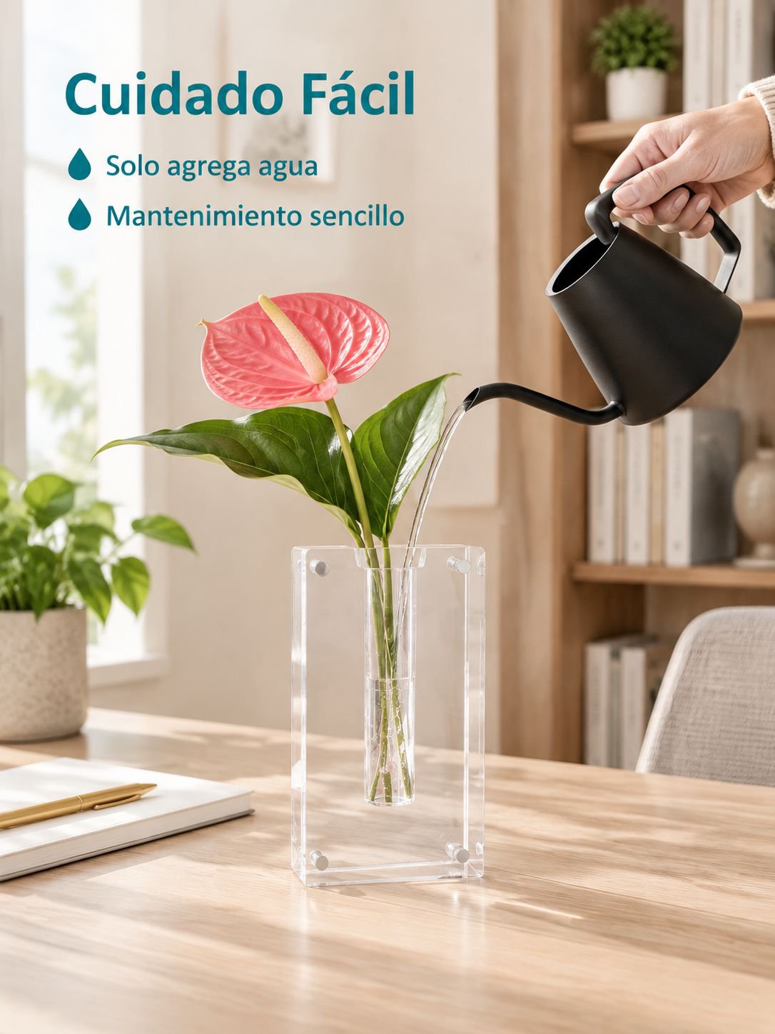 Jarrón creativo de acrílico para el hogar, hidroponía y arreglos florales