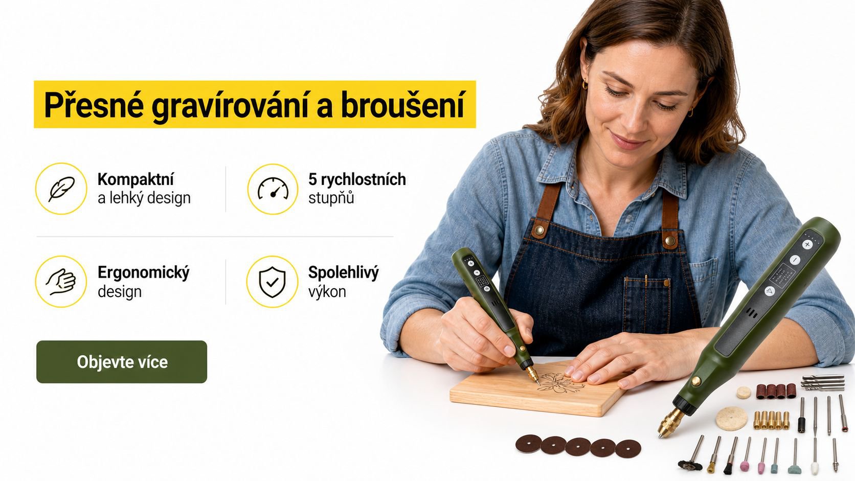 Přesné broušení, snadné gravírování