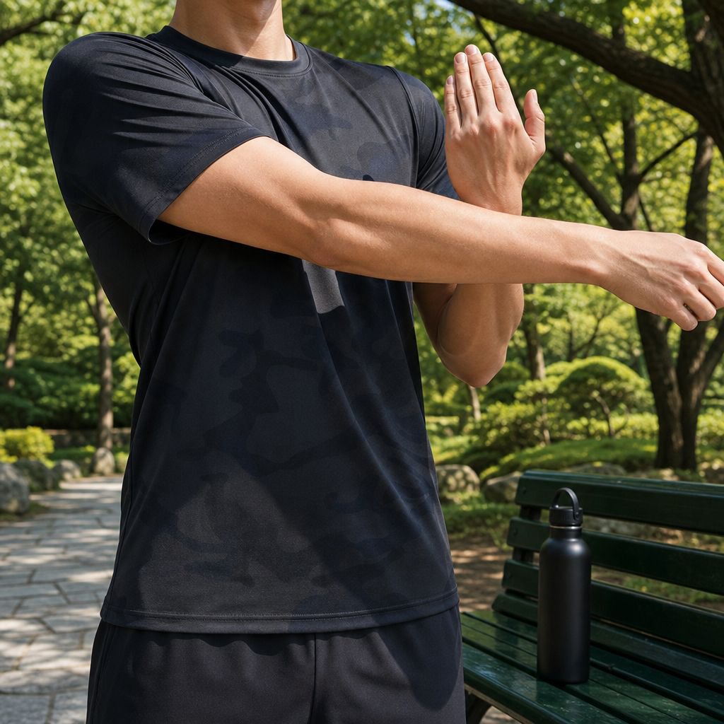 メンズ迷彩スポーツカジュアル半袖Tシャツ