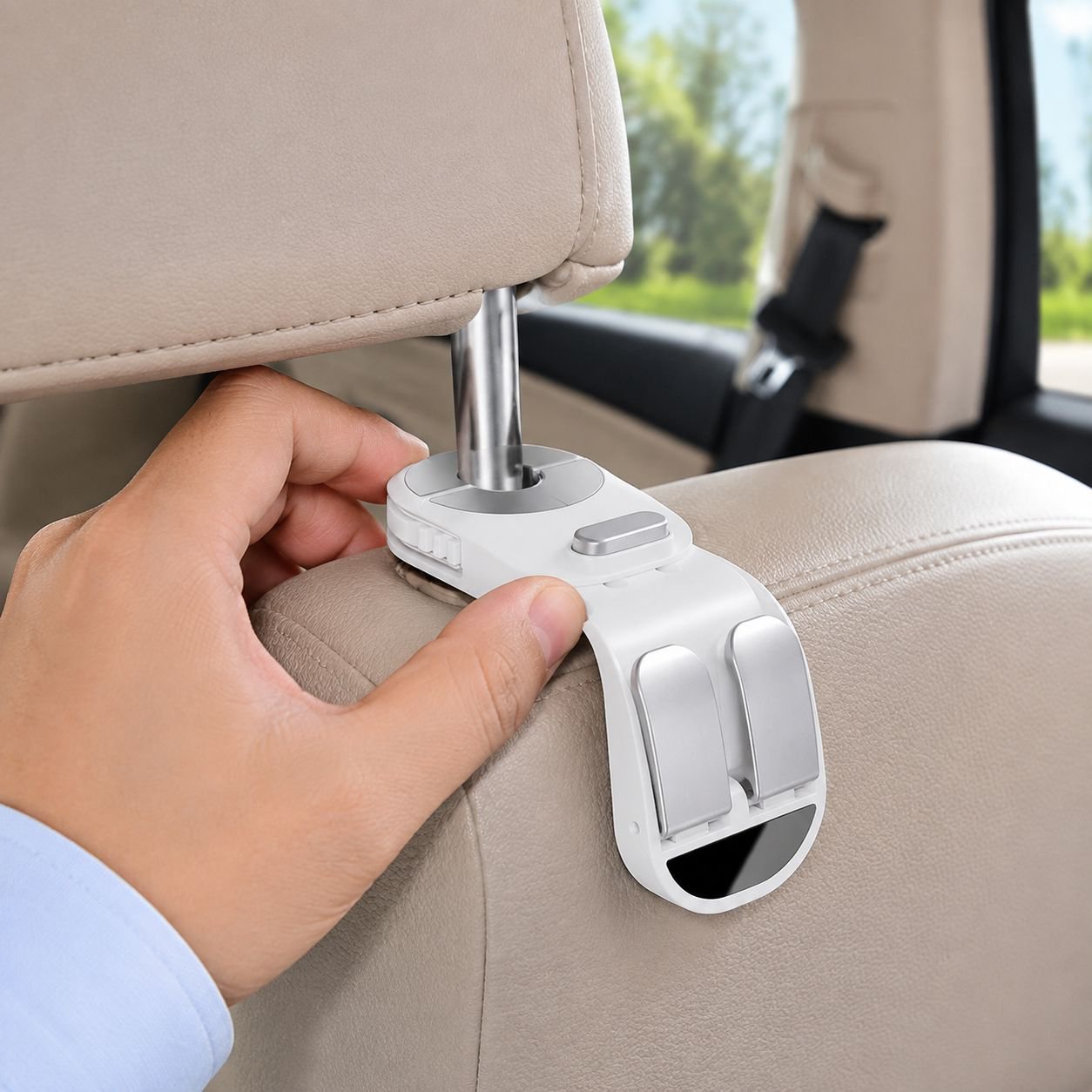 Doppelhaken für Auto-Innenraum, drehbares Design
