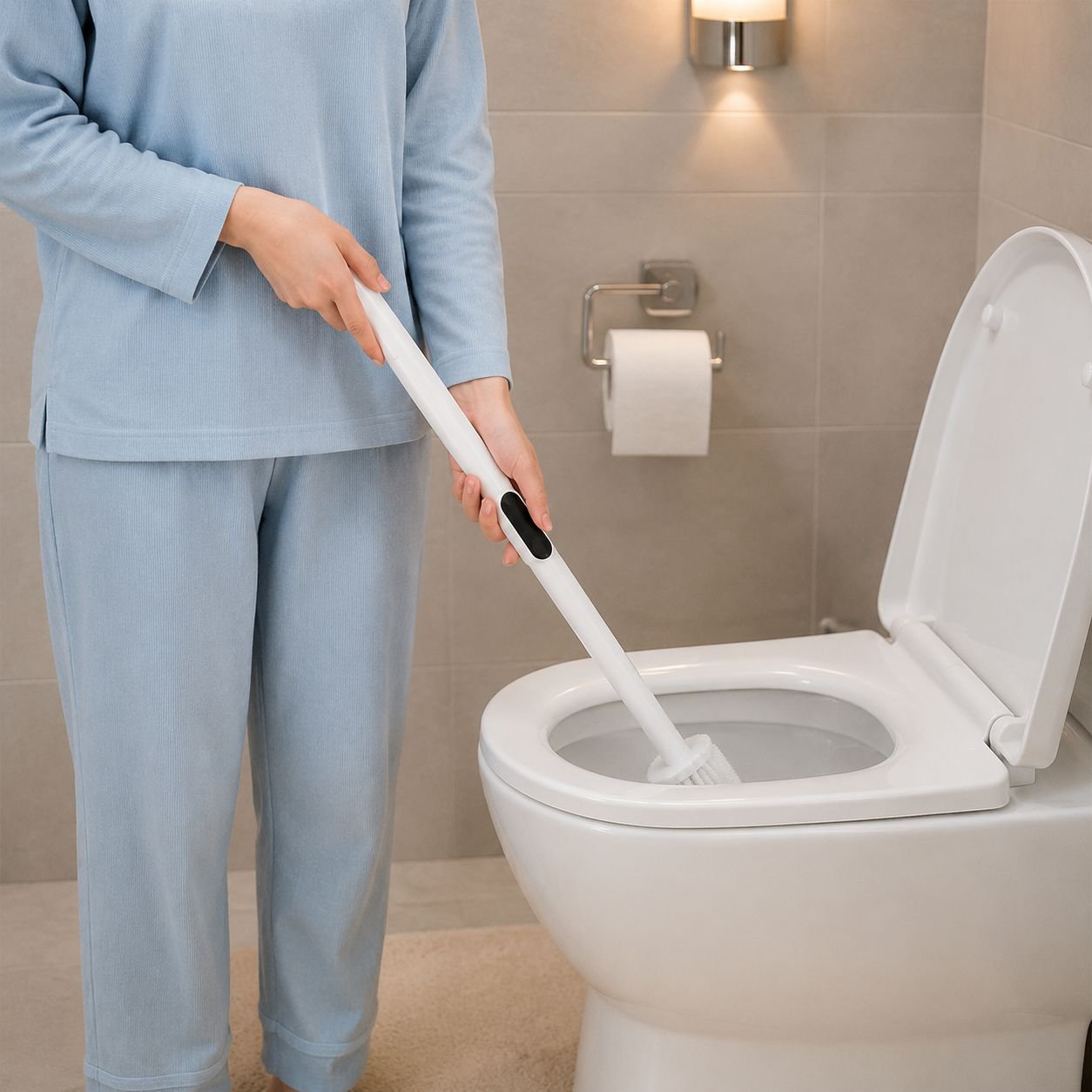 Multipurpose Bathroom Cleaning Set with Long-Handle Brush for Corners