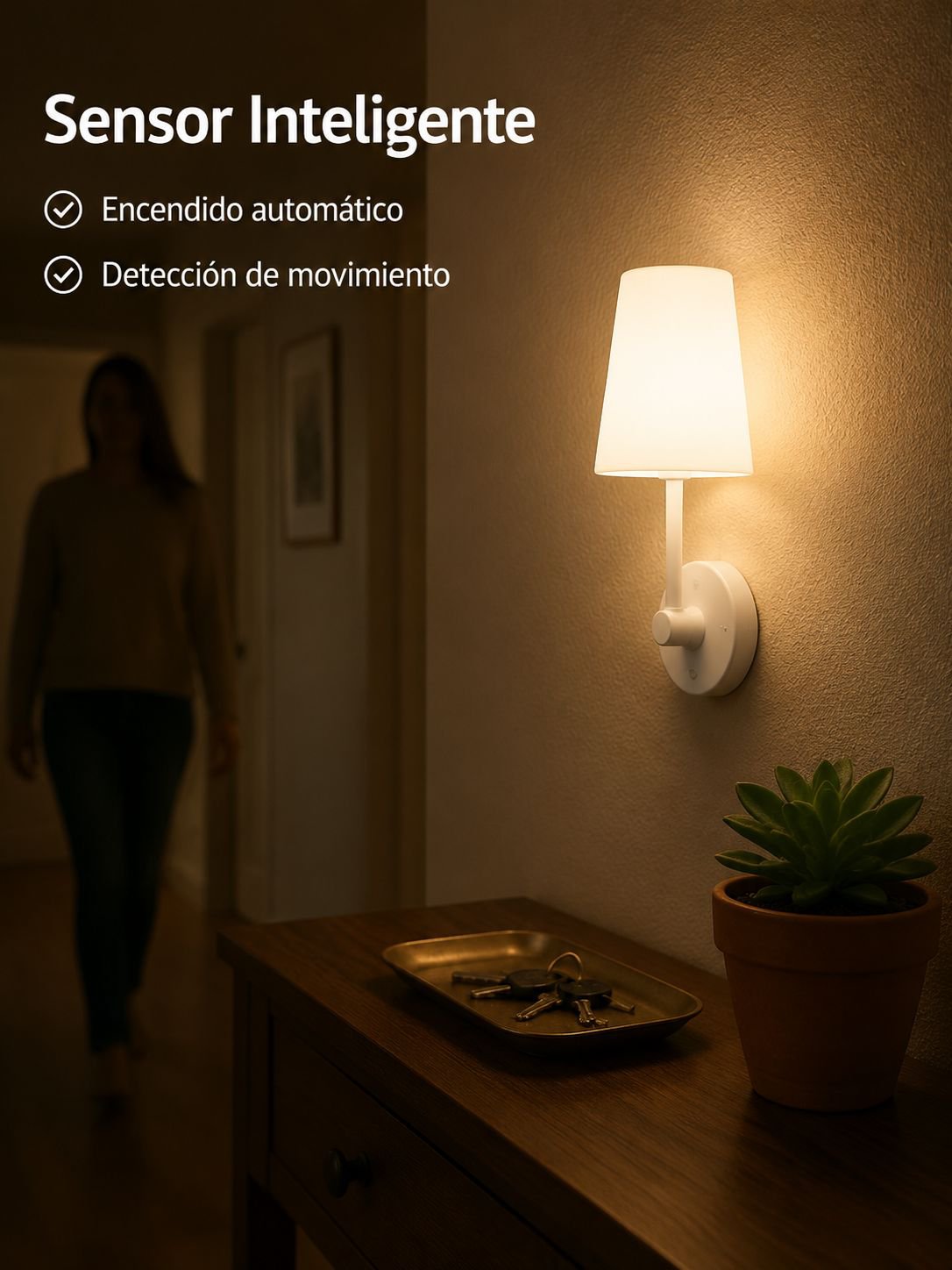 Luz nocturna multifuncional con sensor