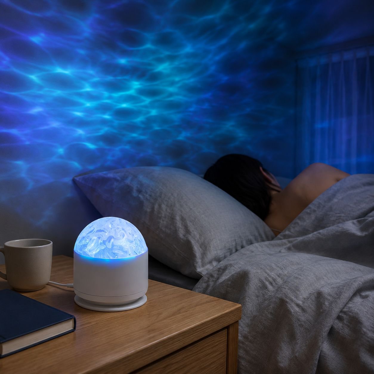 Lámpara Creativa de Proyección de Agua y Aurora Boreal, Cielo Estrellado para Dormitorio