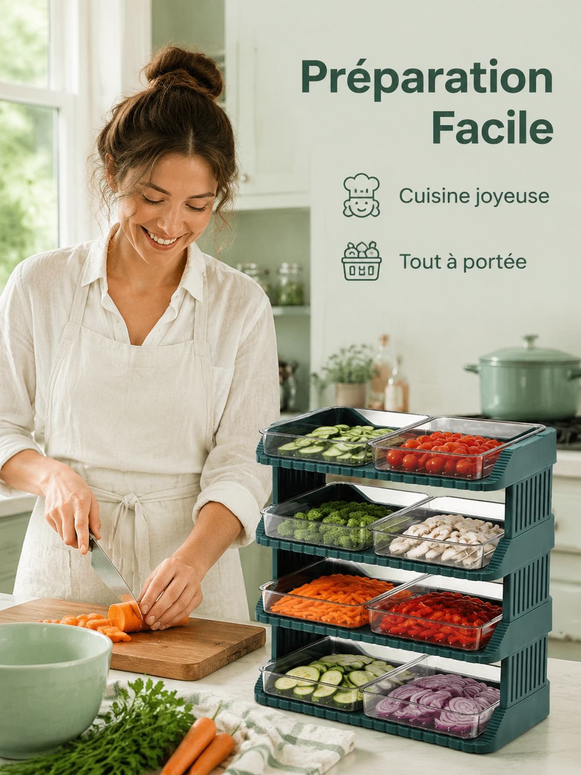 Étagère à plateaux superposés, plateau de préparation pour fondue pour cuisine