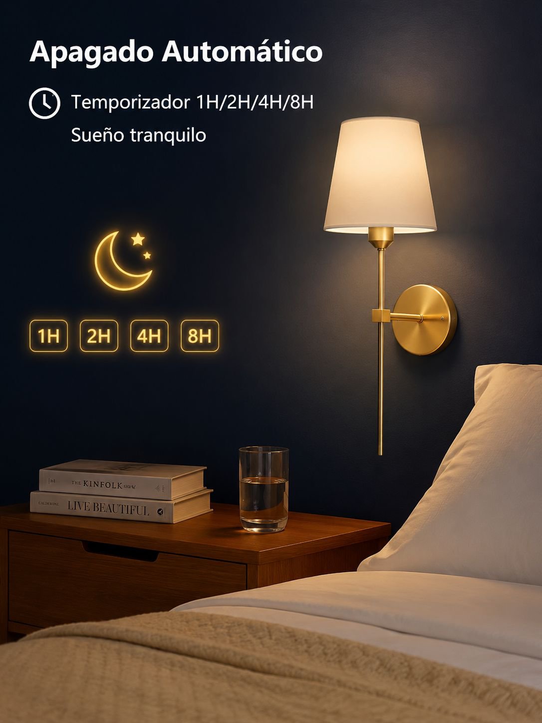 Aplique de pared moderno de lujo ligero con mando a distancia