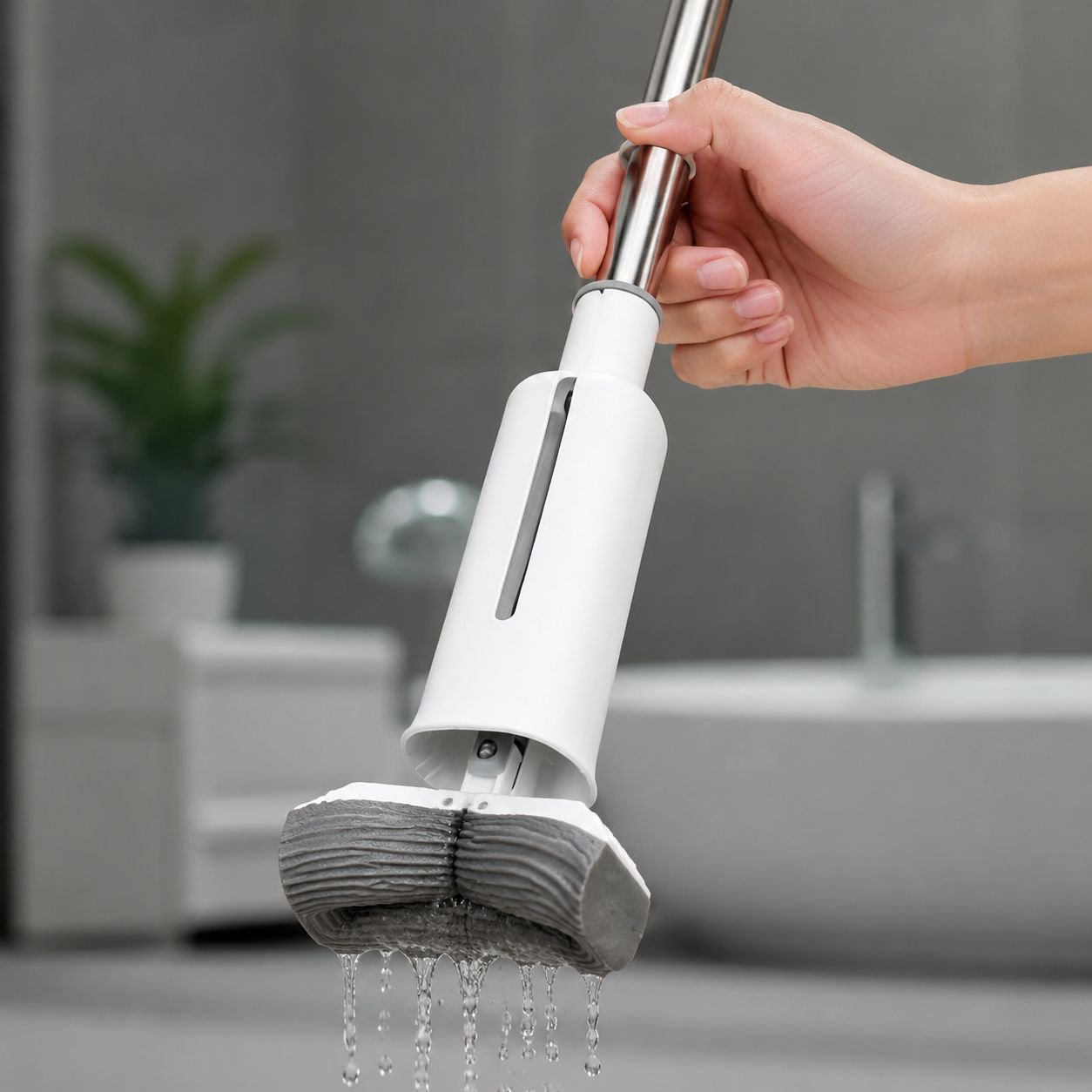 Lazy Household Absorbent Gel Cotton Mop Folding Bathroom Cleaning Mop