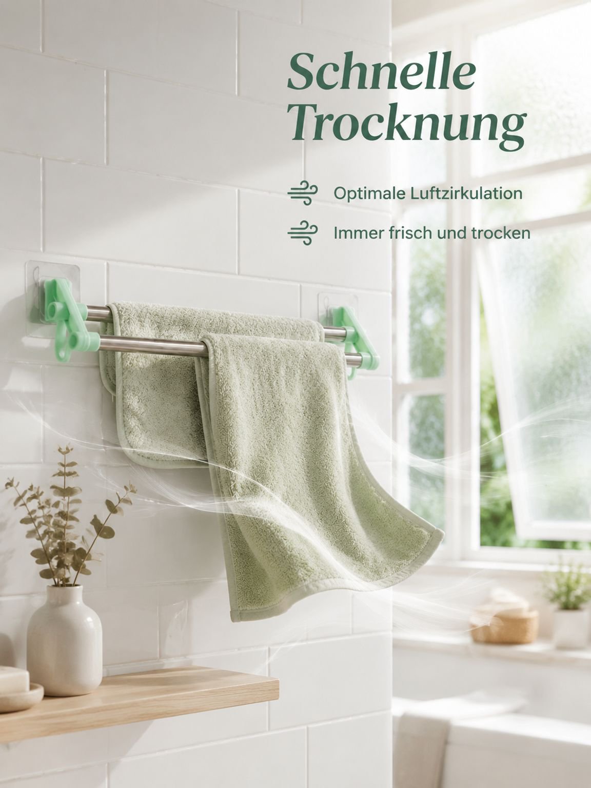 Doppelstange für Handtücher und Badetücher