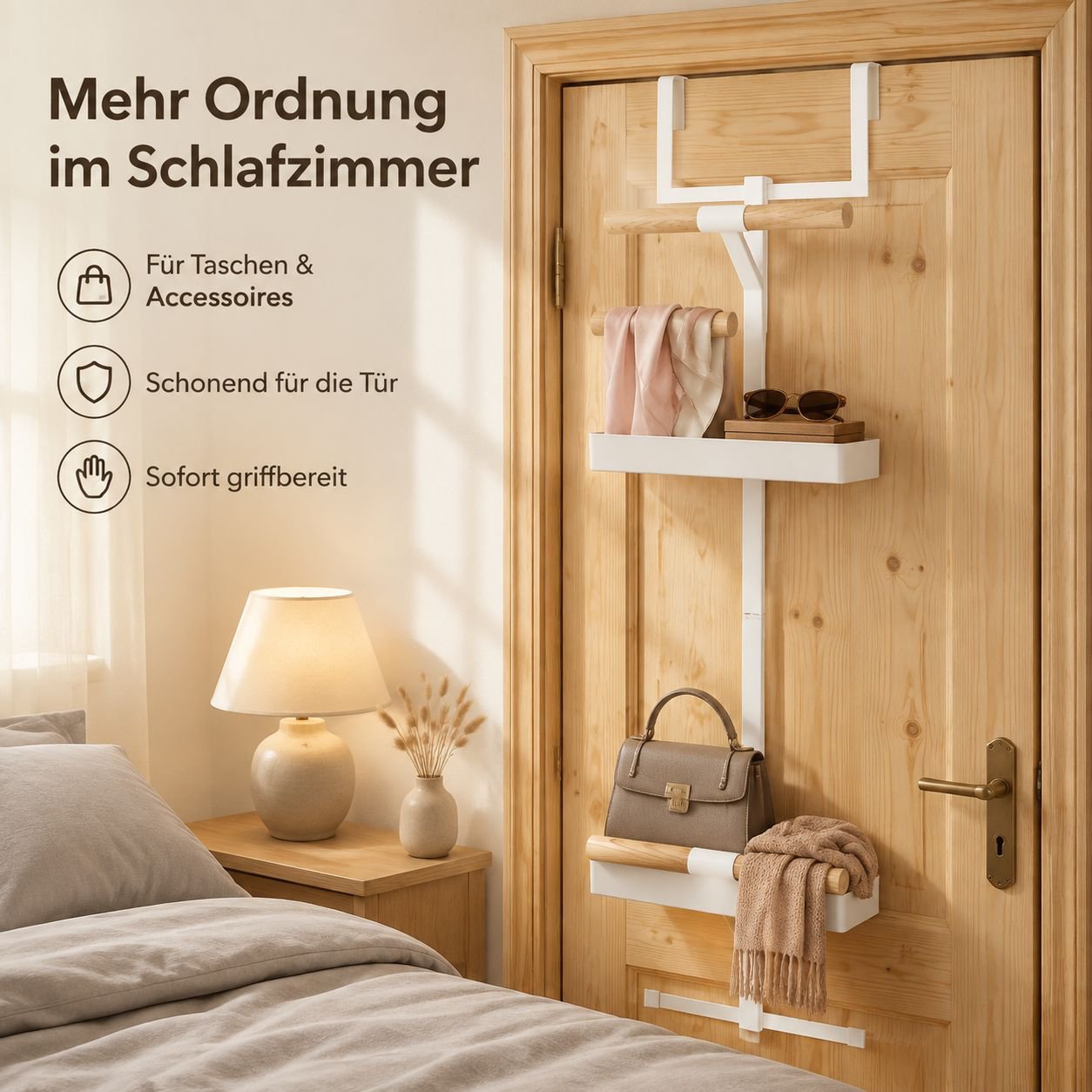 Doppellagiges Aufbewahrungsregal ohne Bohren hinter der Tür