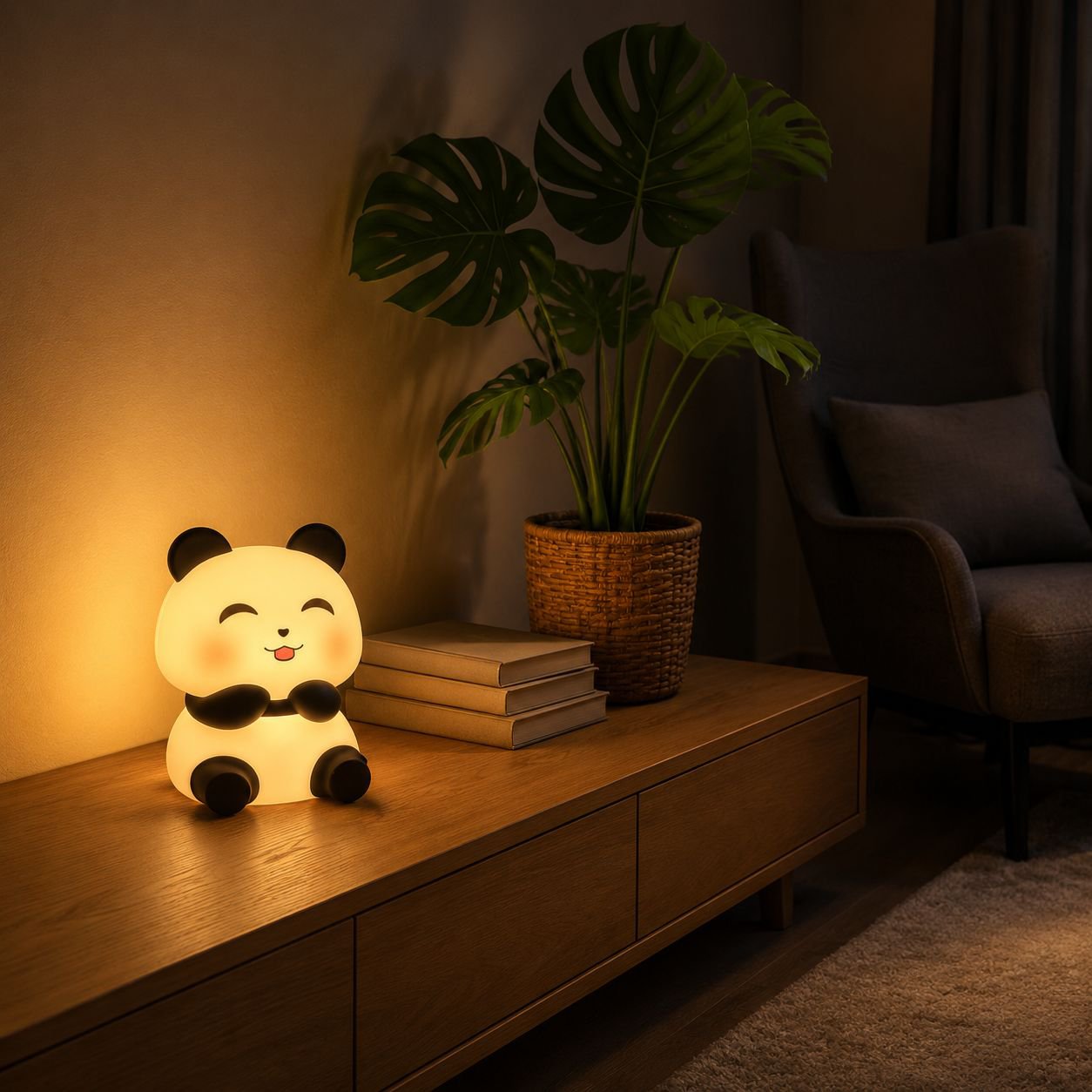 Minimalist design dimmable night light for living spaces