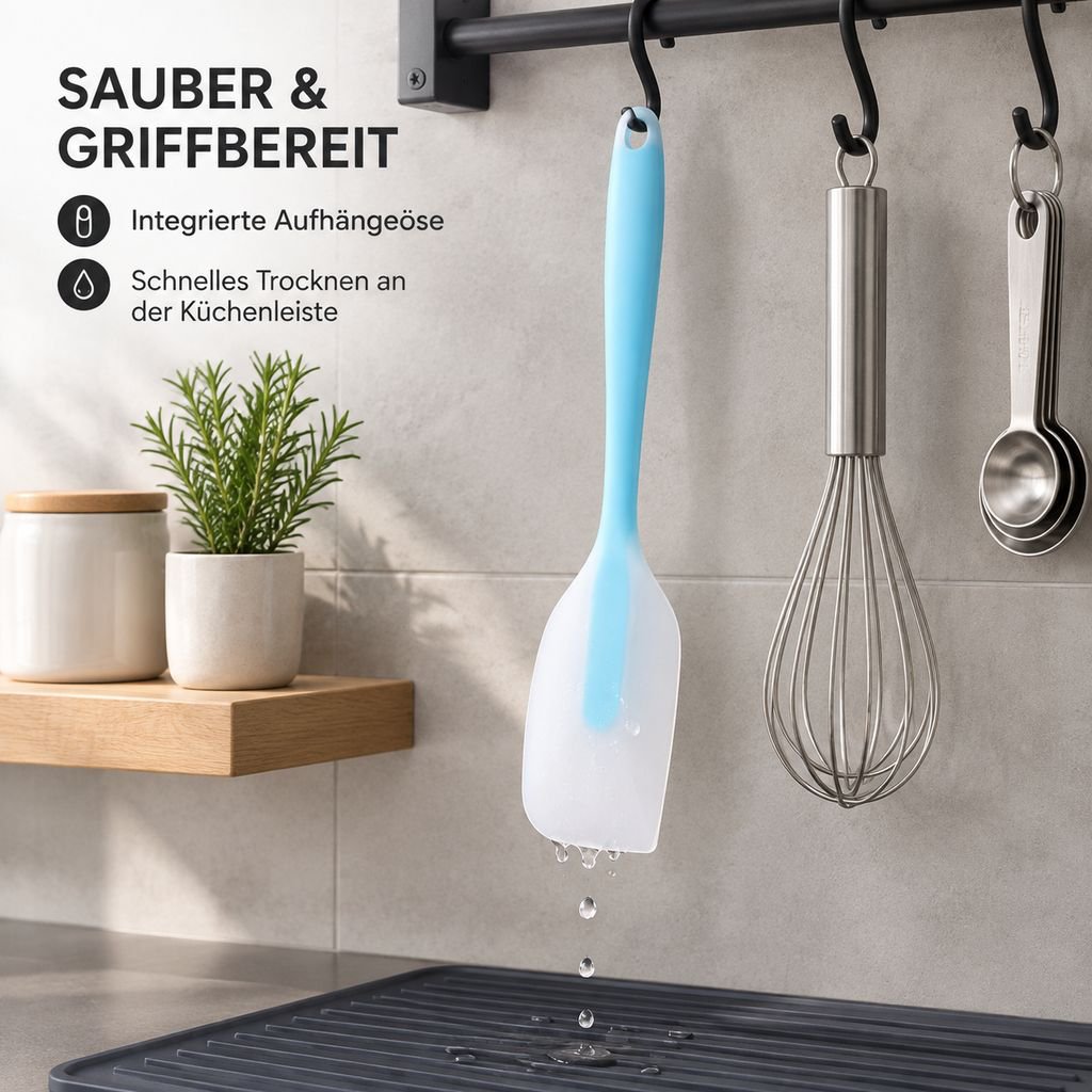 Lebensmittelechter Silikon Teigschaber Einteiliger Cremespatel Kuchenspatel