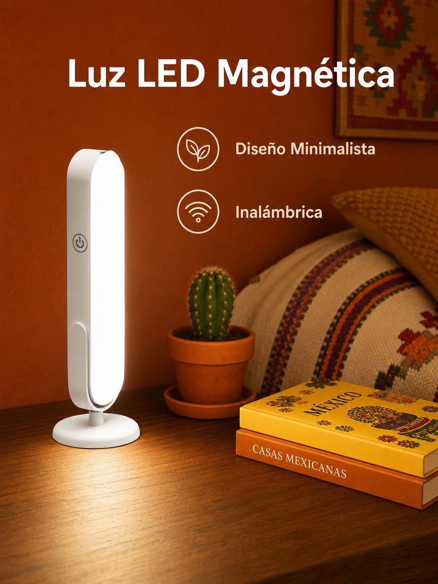 Lámpara portátil LED recargable para estudiantes, luz magnética para dormitorio