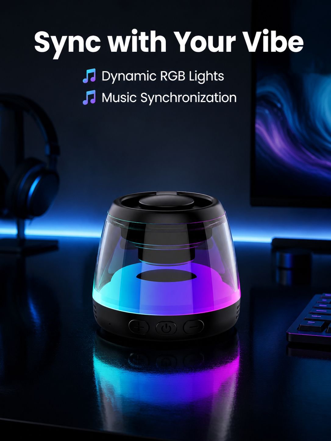 RGB Colorful Lighting Magnetic Bluetooth Speaker