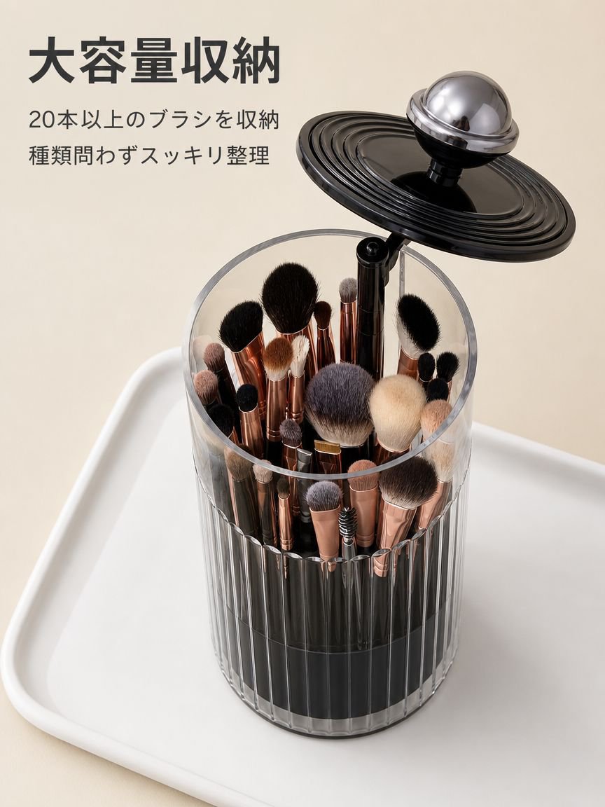 自動昇降メイクブラシ収納ケース