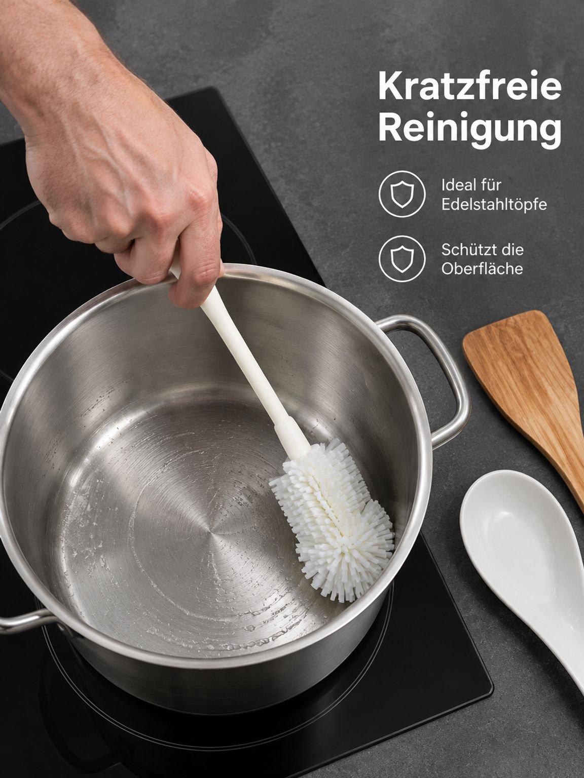 Praktische Bürste zur Reinigung von Küchenmixern