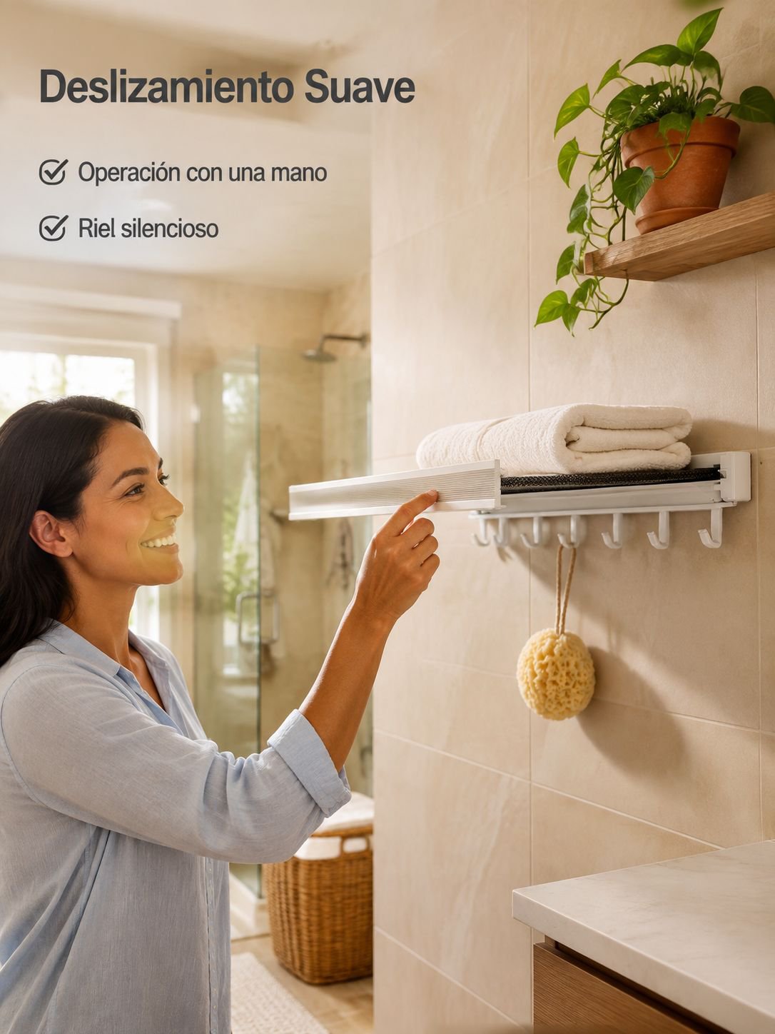 Toallero de baño oculto sin taladro