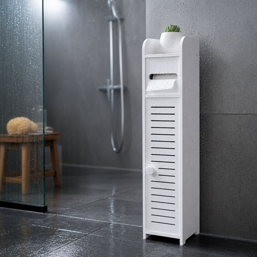 Waterproof Bathroom Storage Rack Movable Toilet Gap Cabinet