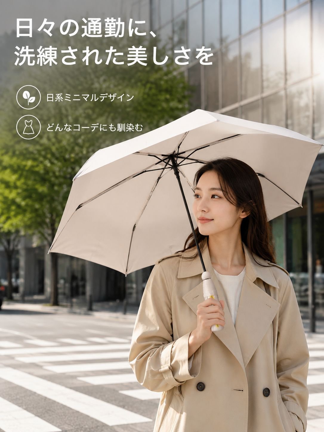 カプセル型携帯折りたたみ傘の全体デザイン