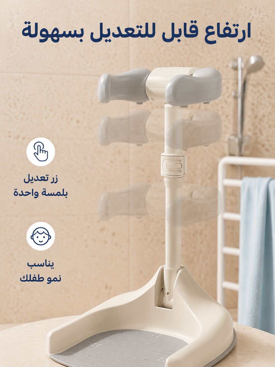 دعامة الاستحمام للطفل لمساعدة الطفل على الوقوف أثناء الاستحمام