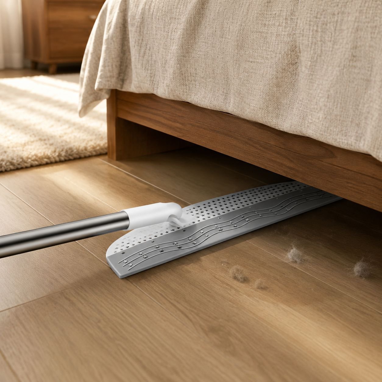 Household cleaning broom with dustpan