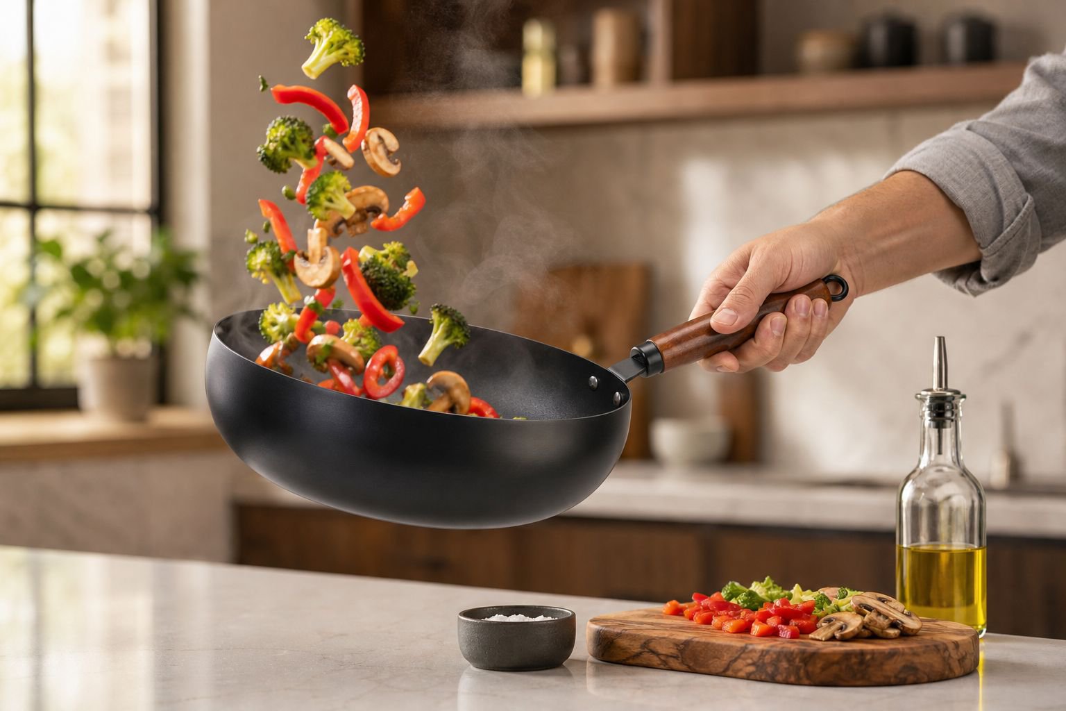 Gas Stove Compatible Deep Nonstick Frying Pan, Easy to Clean