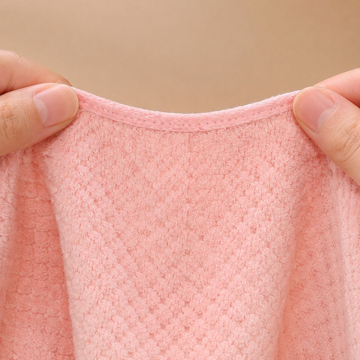Soft coral fleece bath towel in extra large size