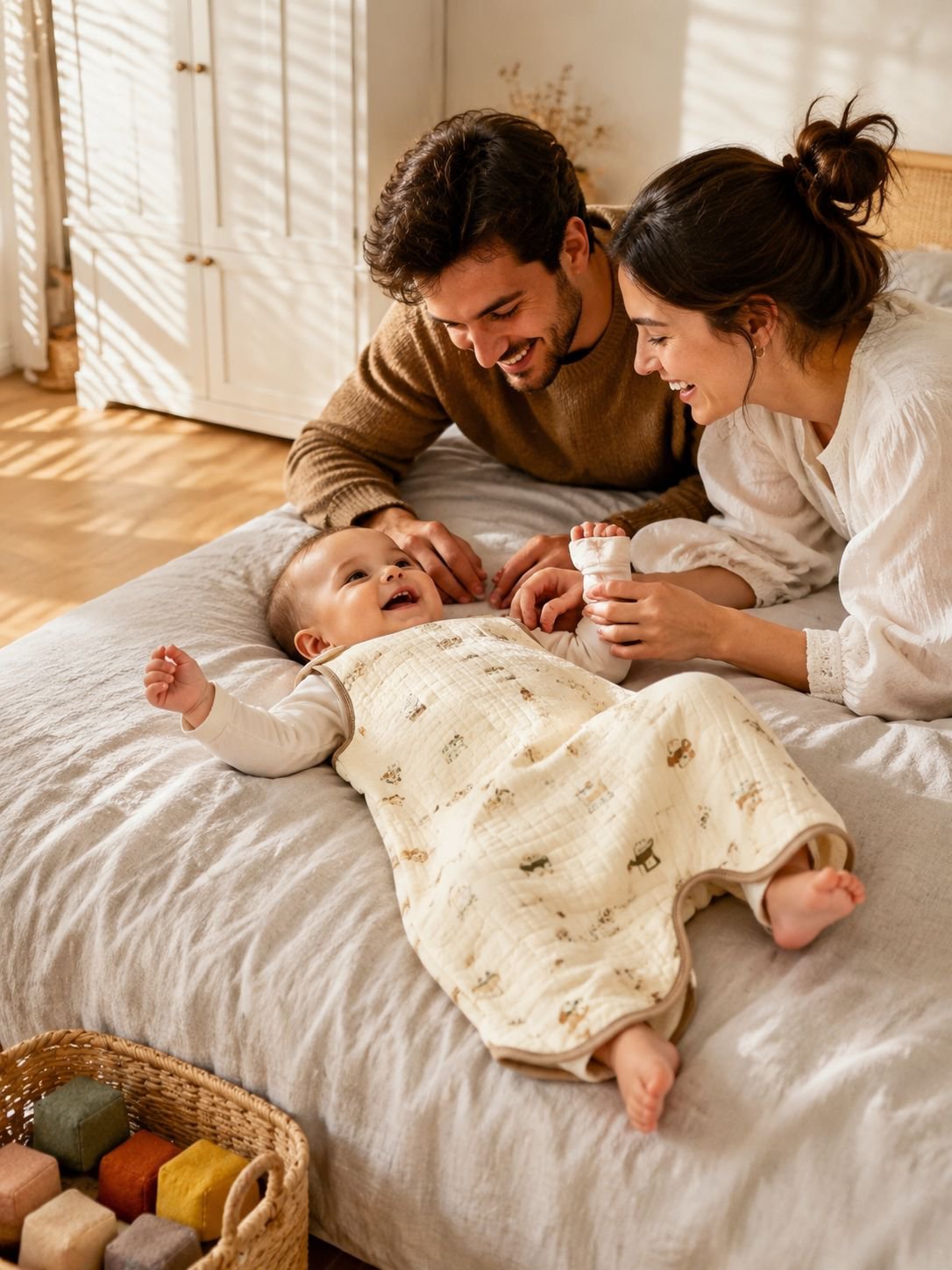 Saco de dormir para bebé tipo chaleco anti-patada para todas las estaciones