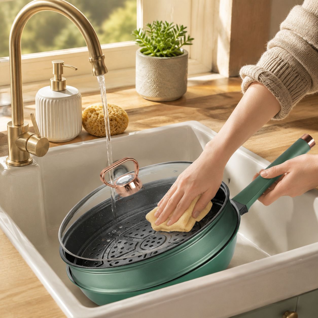 Multi-functional Maifan Stone Nonstick Skillet