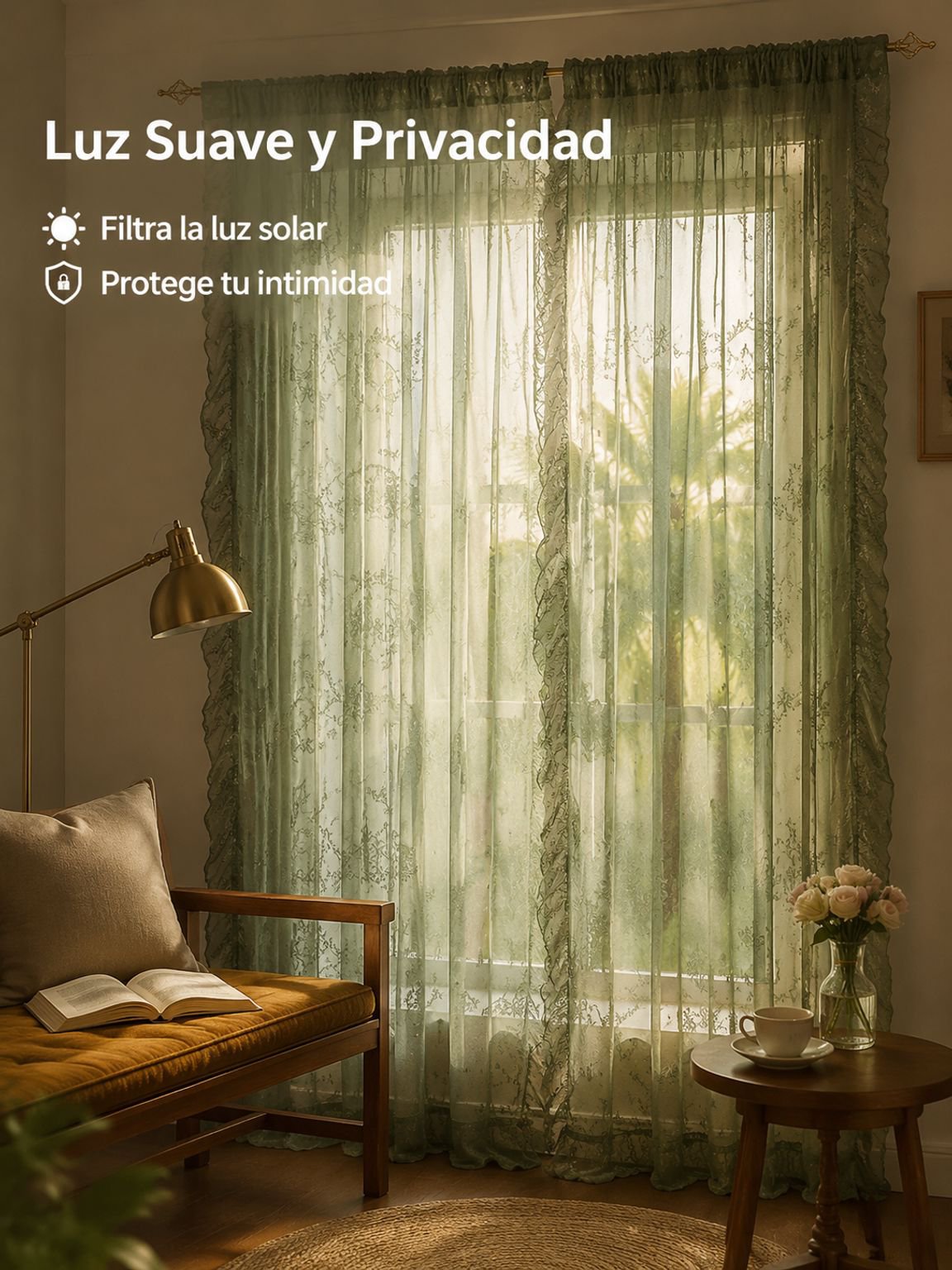 Cortinas semiopacas para sala de estar