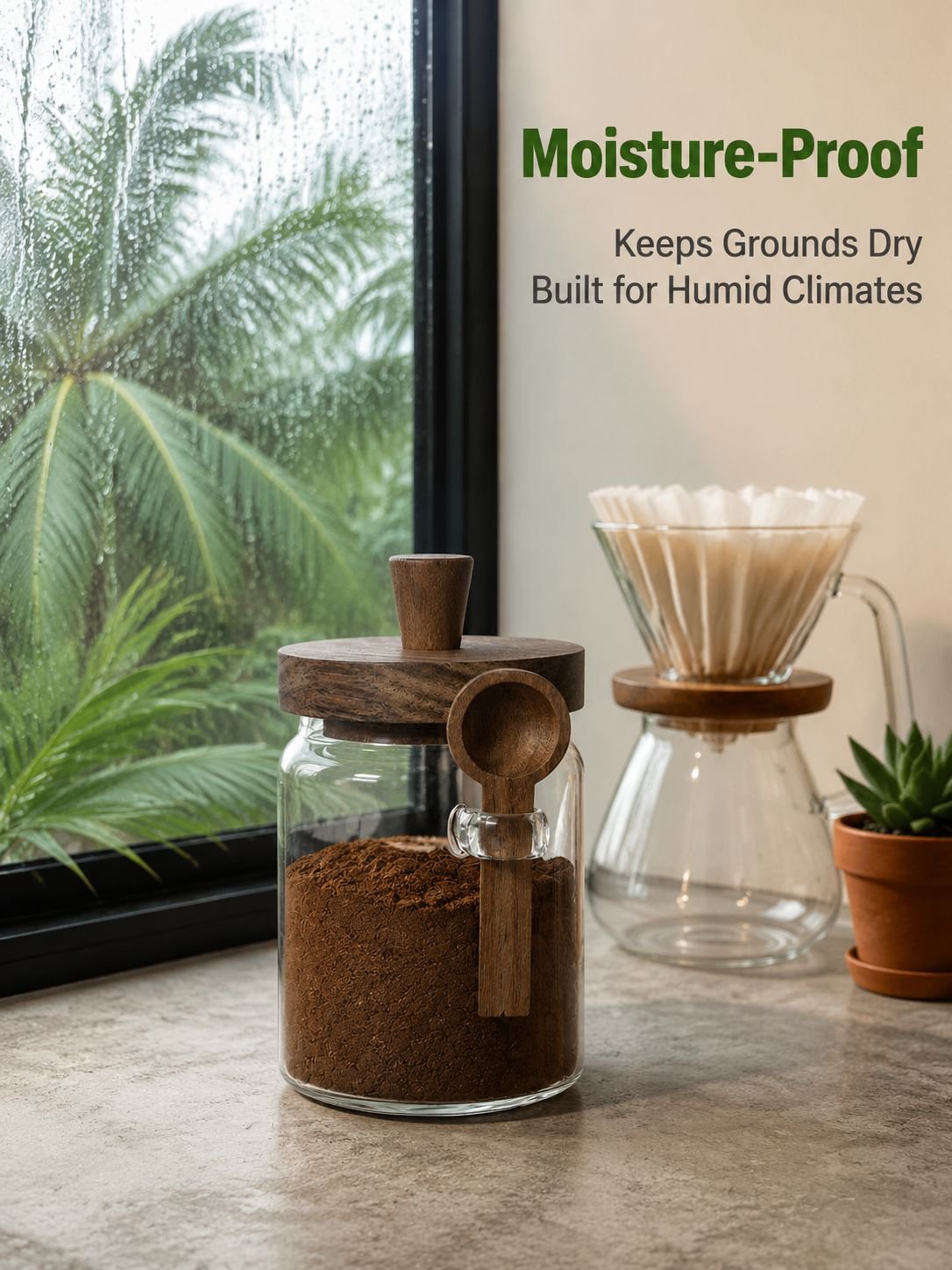 Glass Coffee Airtight Storage Jar