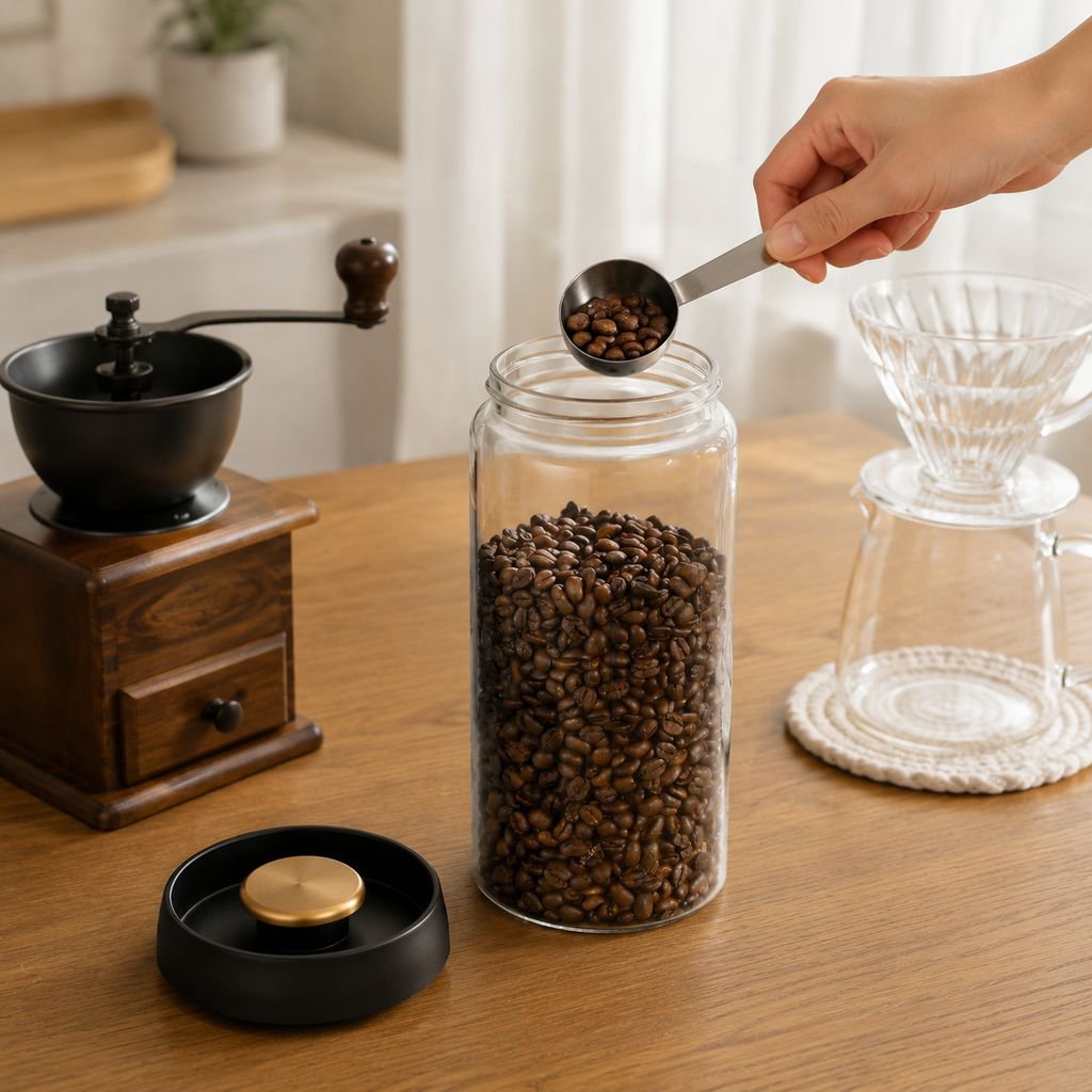 Vacuum Sealed Glass Storage Jar for Coffee Beans