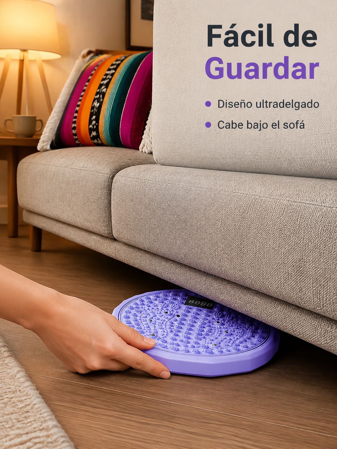 Tabla de masaje para pies mejorando la circulación sanguínea