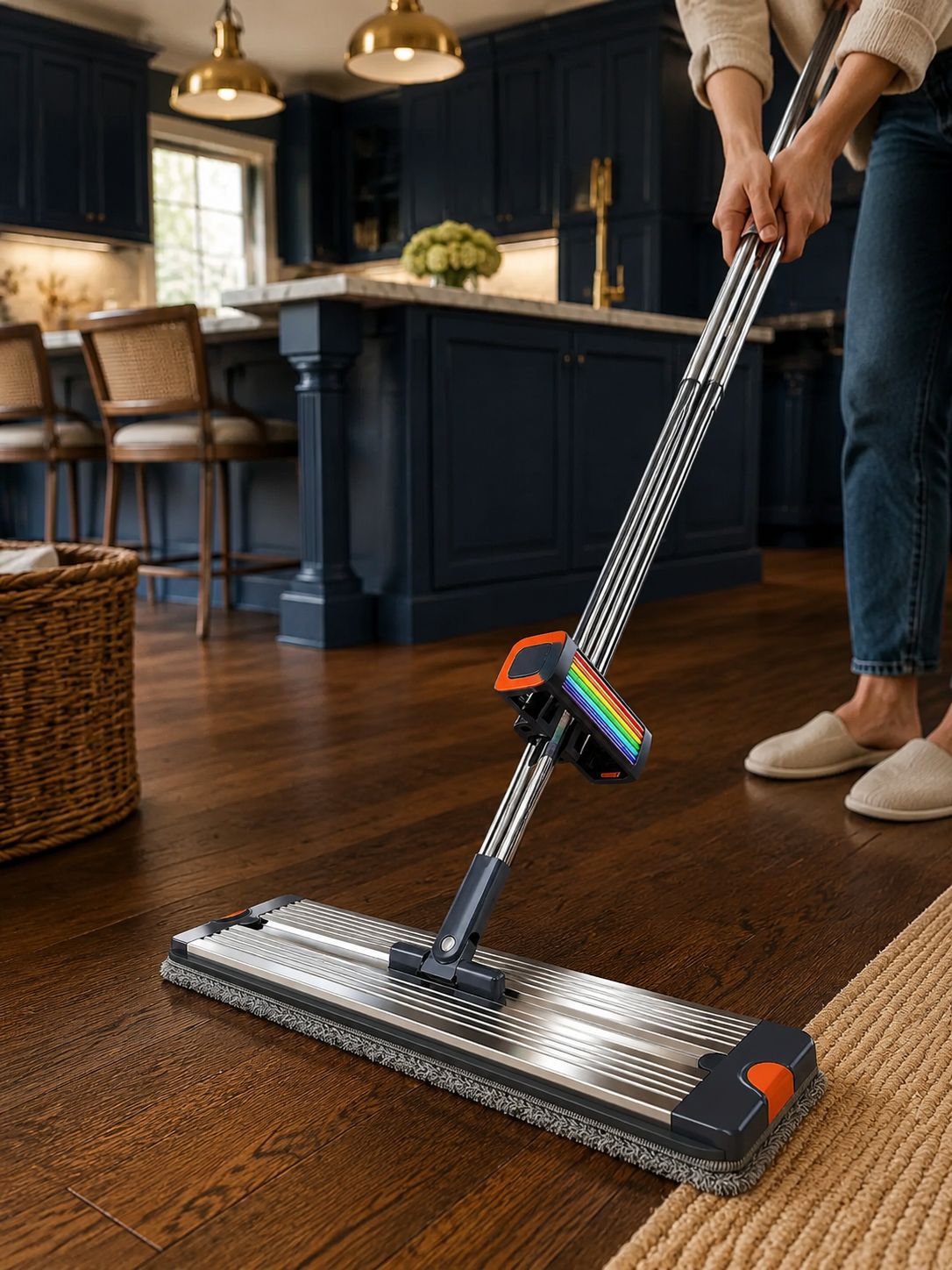 Joybos flat mop set with easy storage design