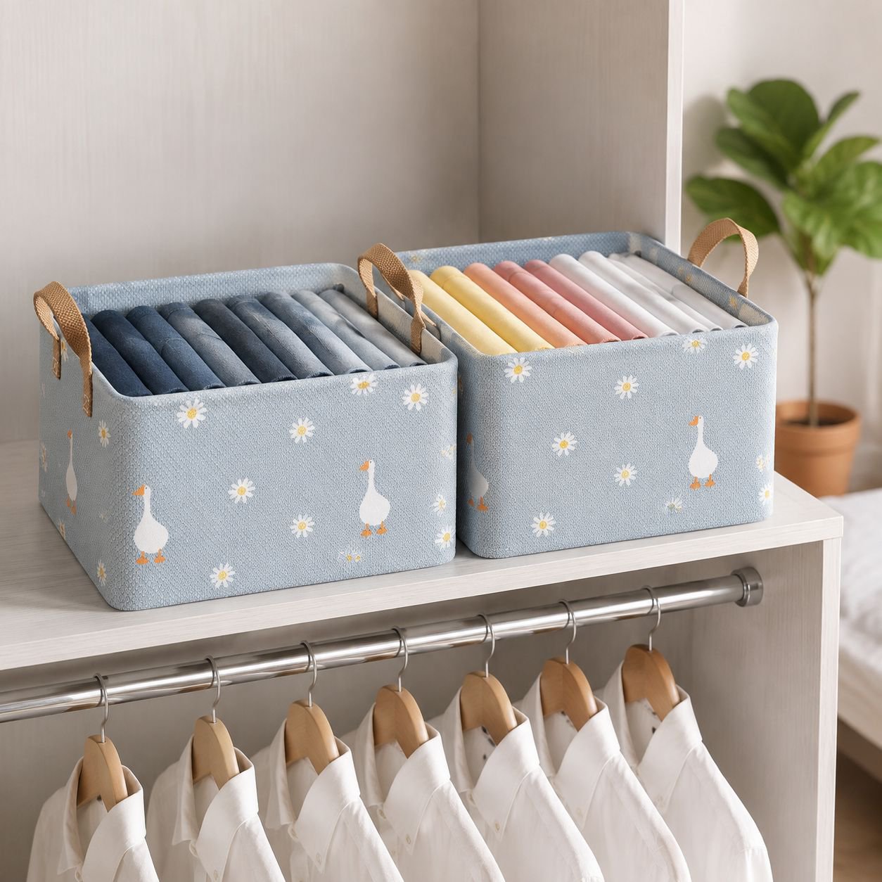 Durable storage bin with handles for easy carrying