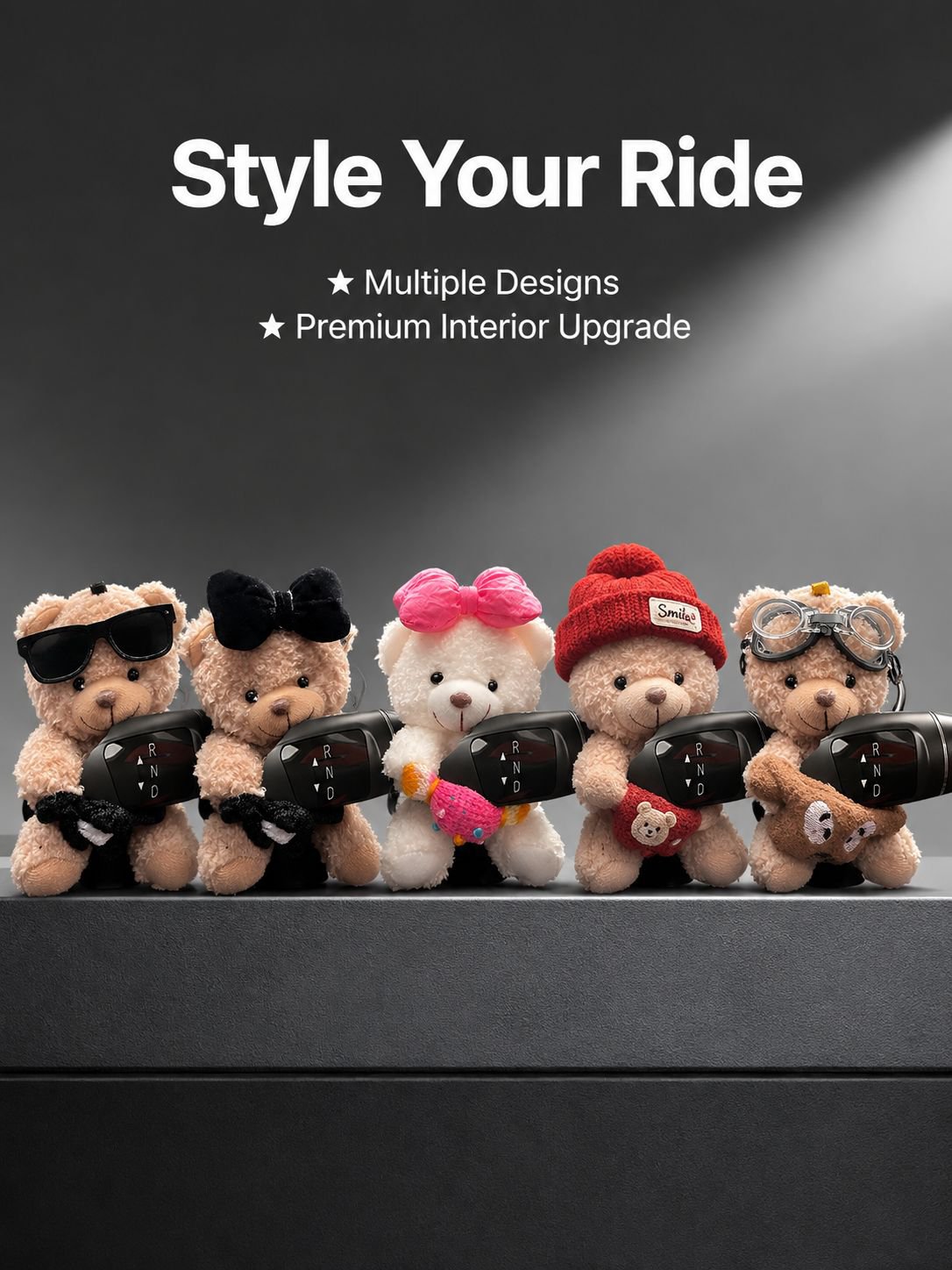 Cute bear-shaped gear shift lever steering wheel decoration
