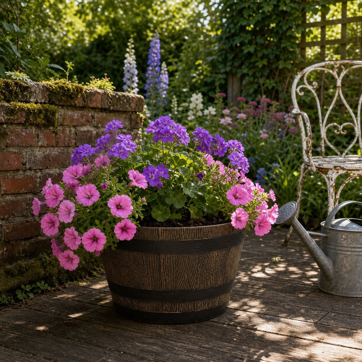 Outdoor Thickened Plastic Wooden Tub Flower Pot