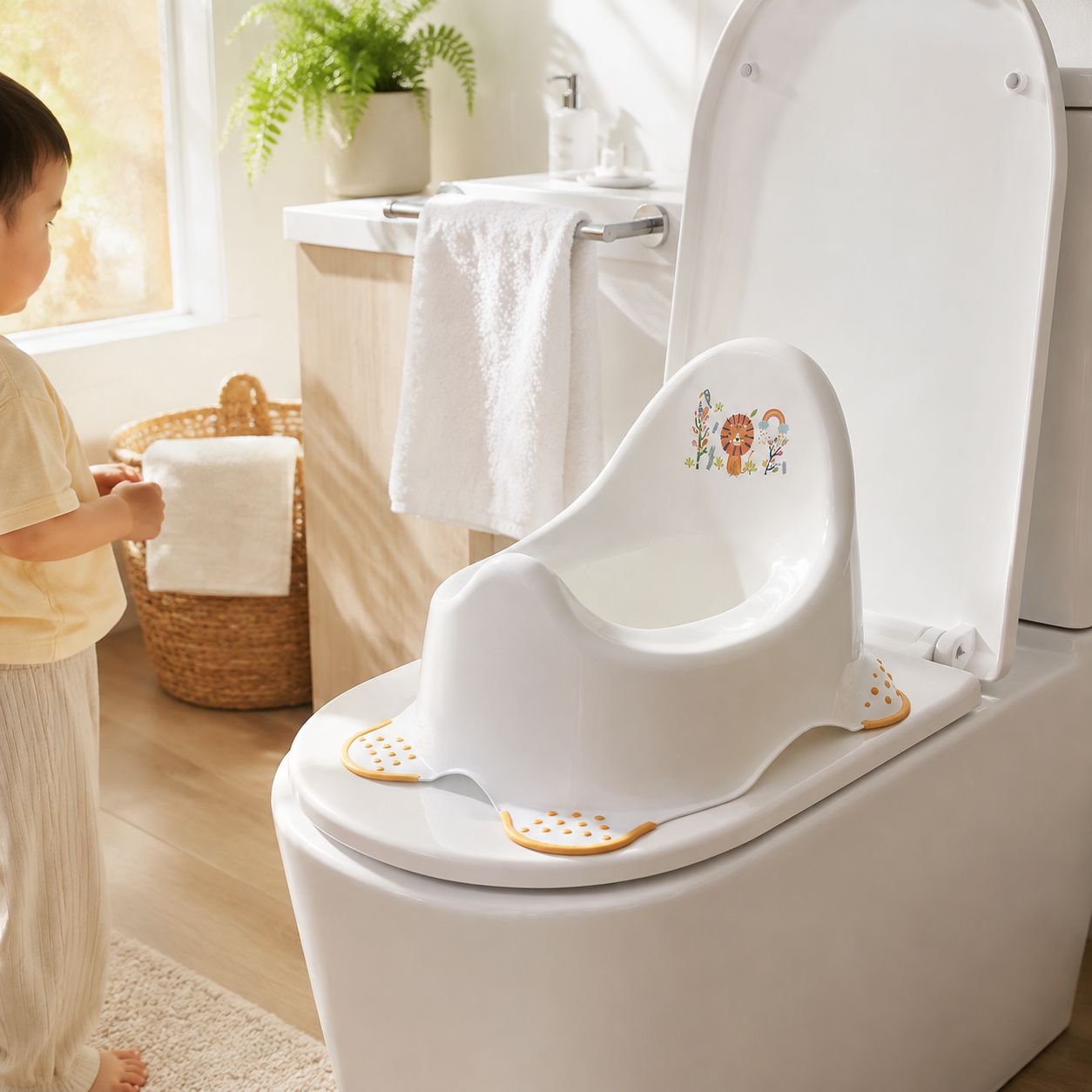 Asiento de inodoro portátil para niños, adecuado para niños y niñas