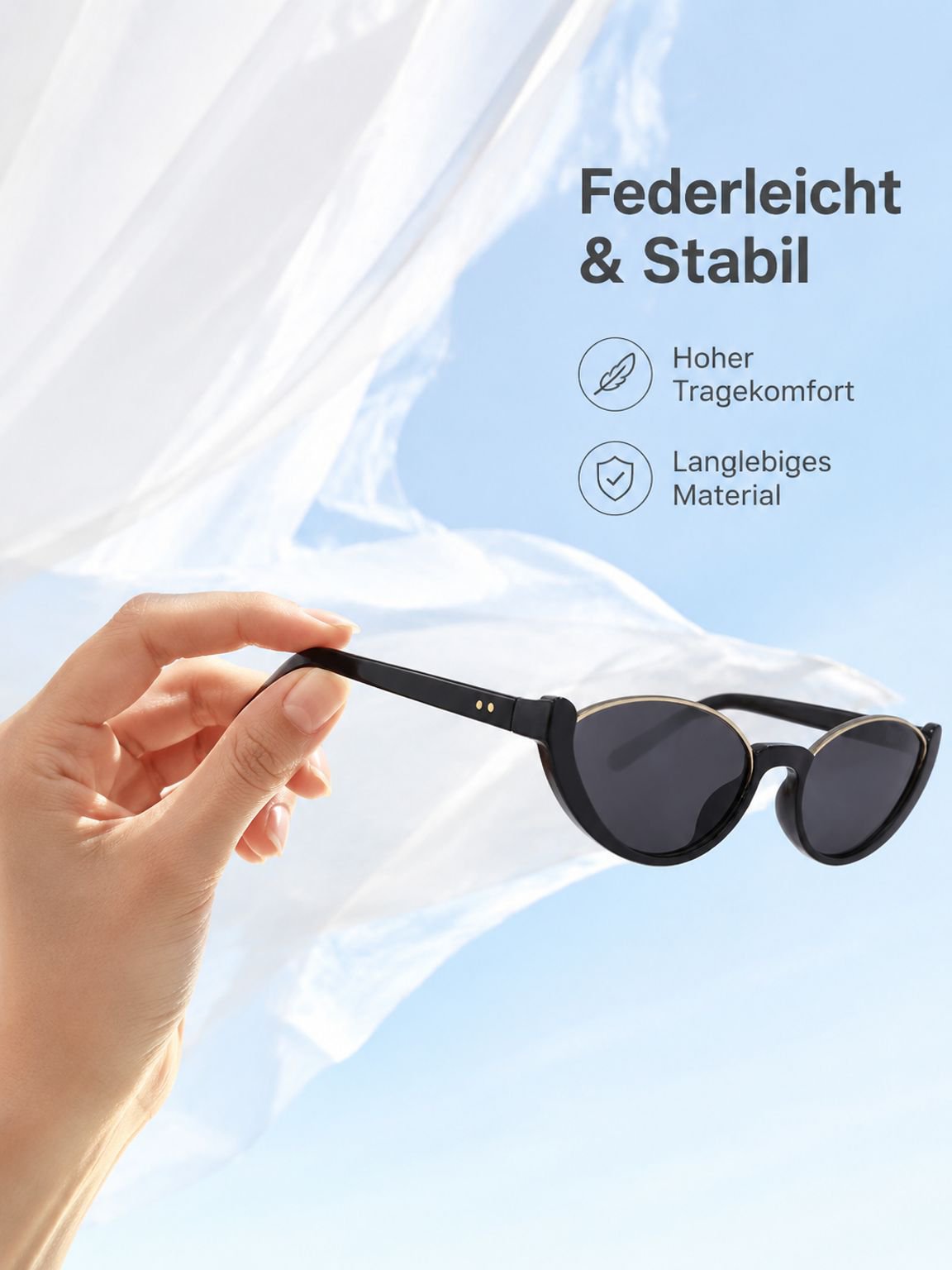 Halb-Rahmen Sonnenbrille mit individuellem Stil