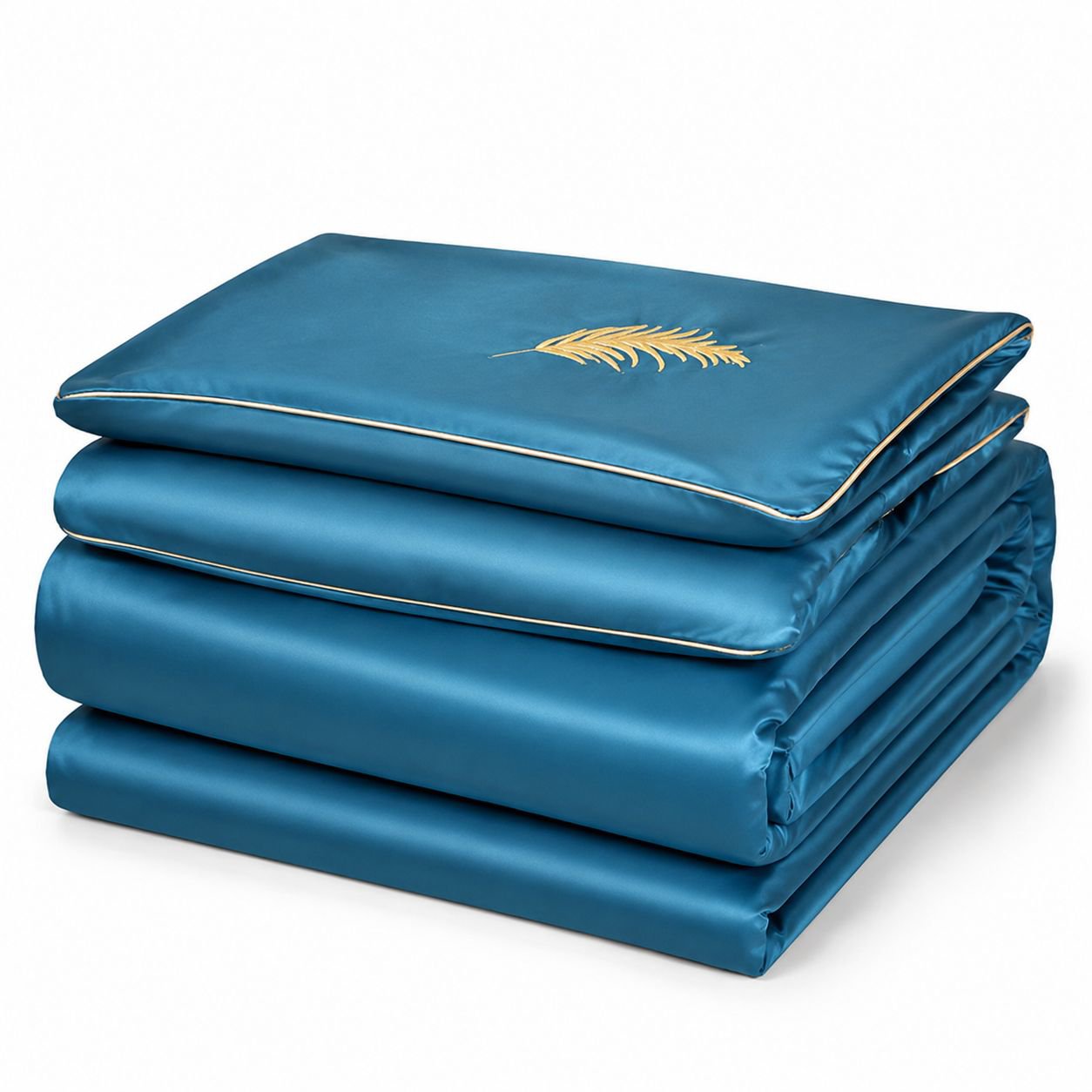 Conjunto de cuatro piezas de colcha de aire acondicionado de seda fría para dormitorio estudiantil