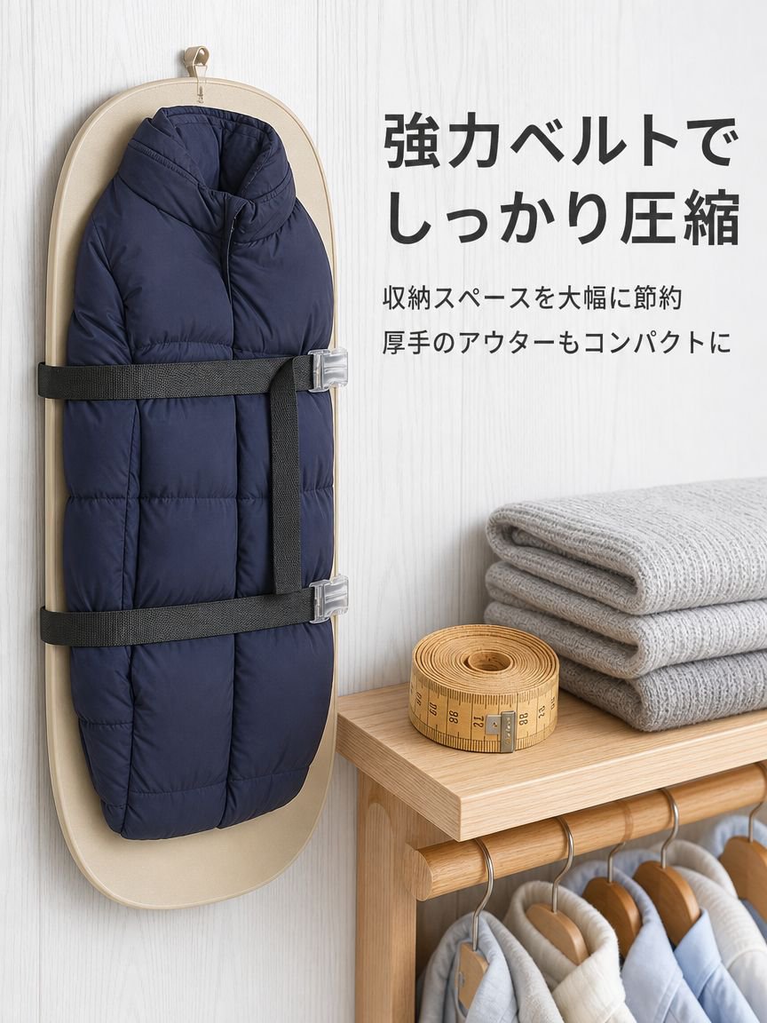 壁掛け式衣類収納圧縮ボード