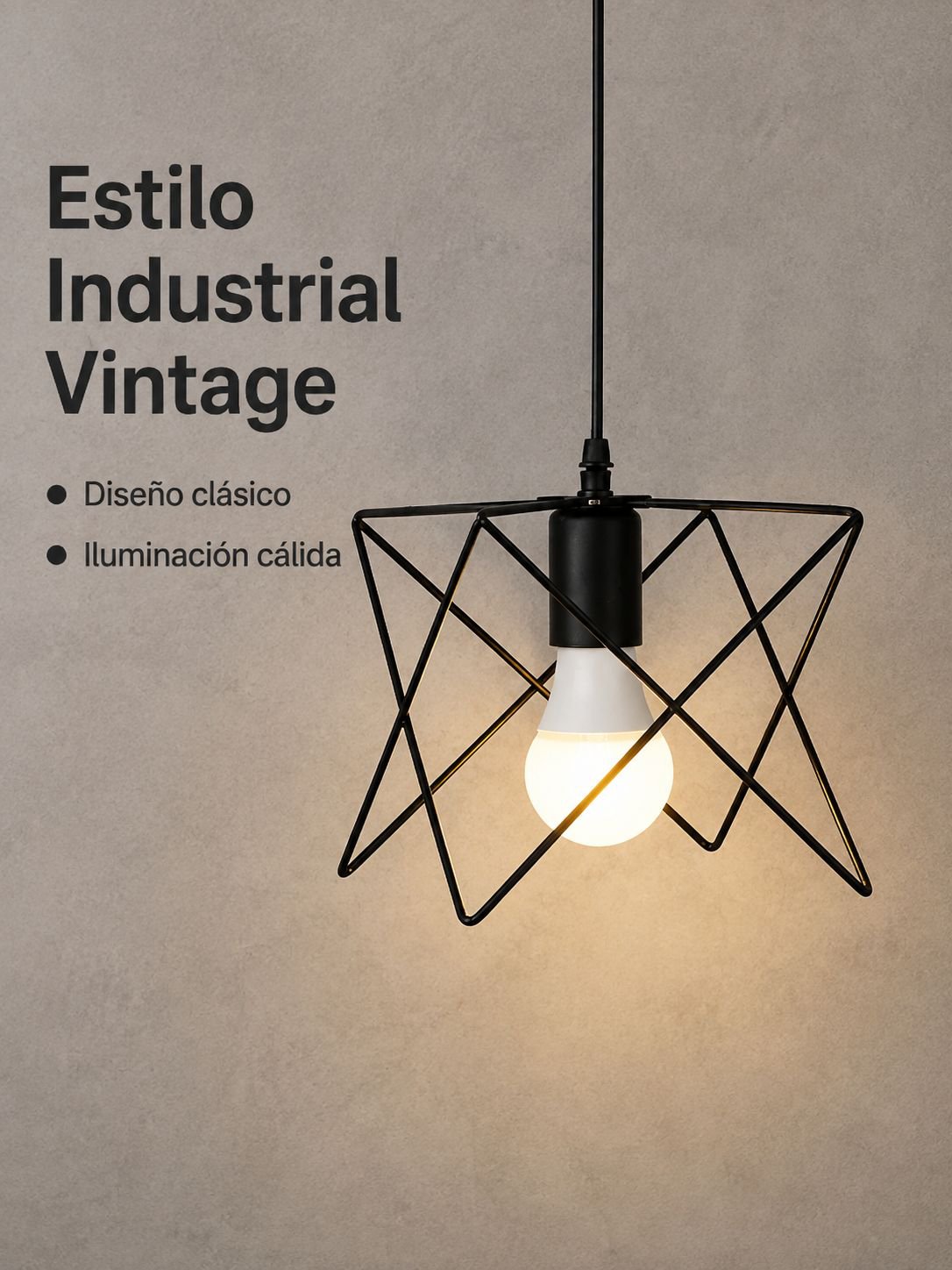 Lámpara Colgante Estilo Industrial Retro de Metal