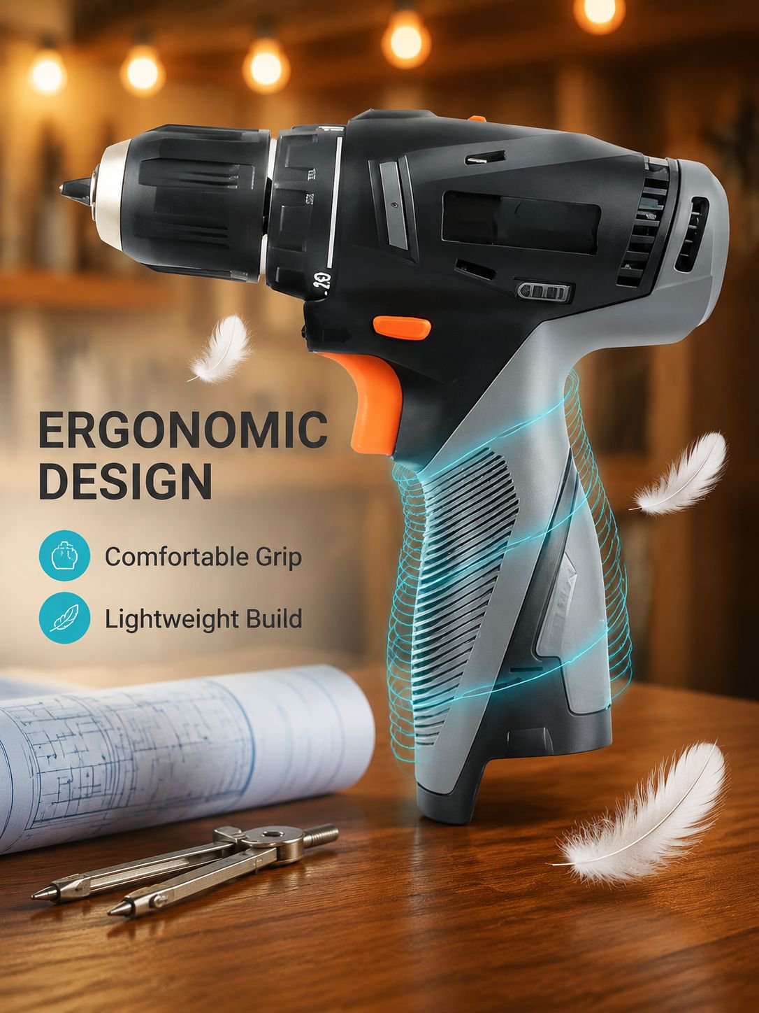 Home Cordless Drill Lithium Ion Electric Drill Hand Electric Drill Power Tools Drills