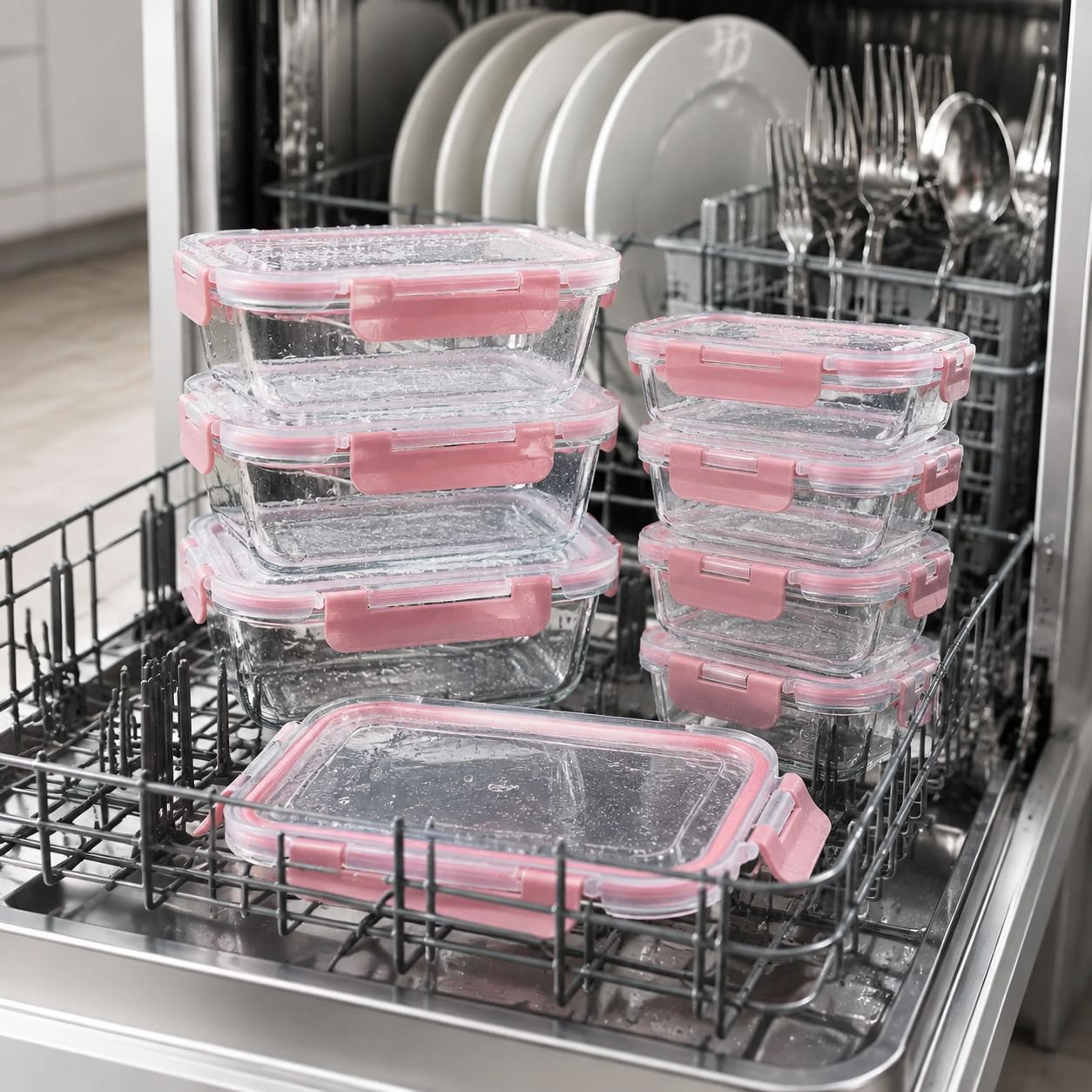 Freezer safe meal prep glass containers with lids