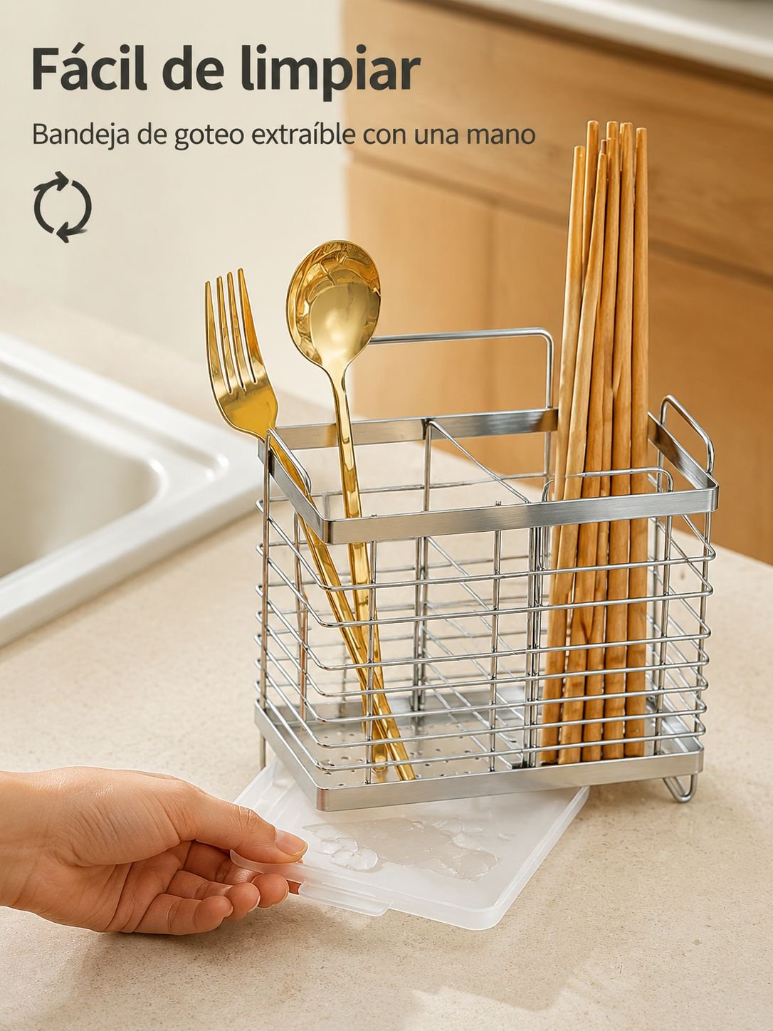 Porta palillos de cocina con diseño funcional