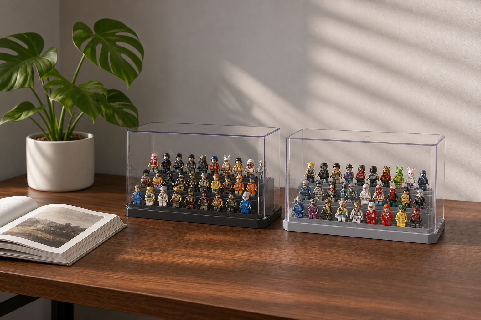 Building Block Storage Rack Organizer with Display Light